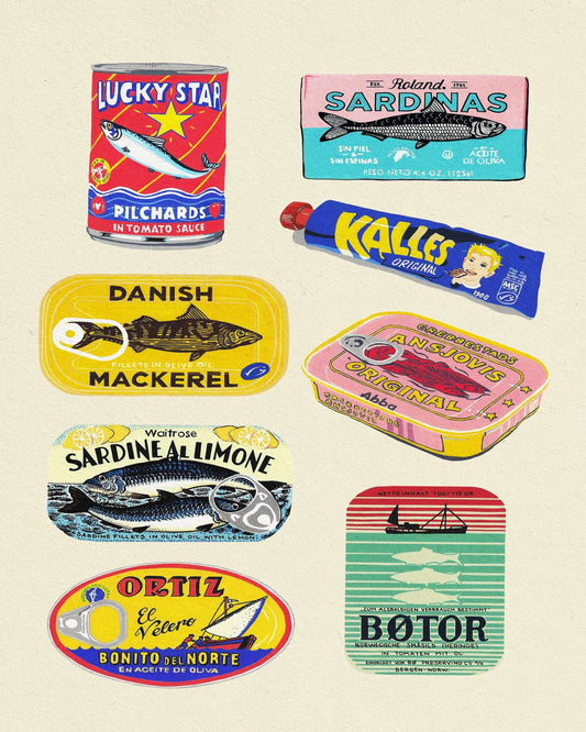 Vintage Seafood Labels