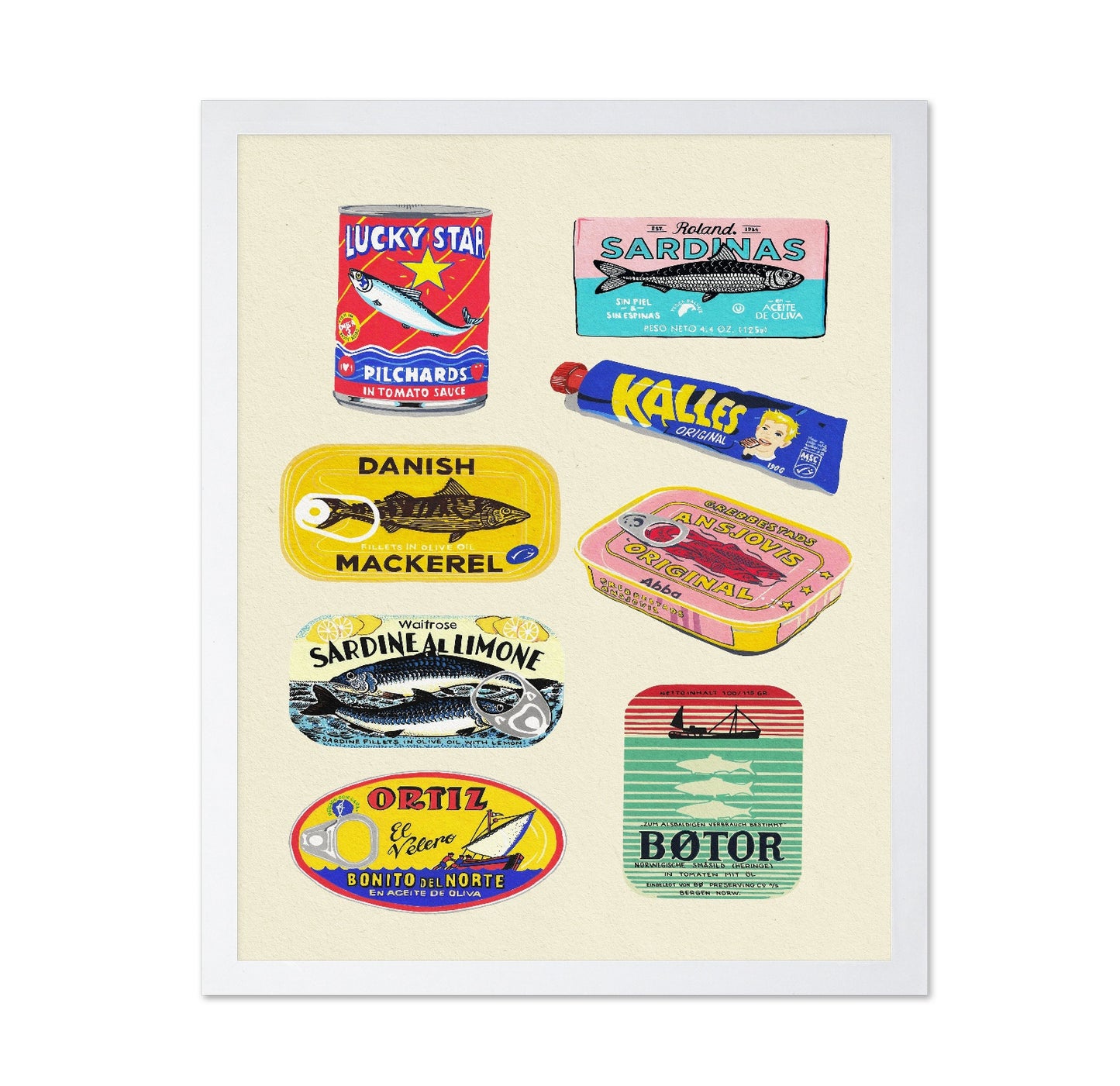 Vintage Seafood Labels