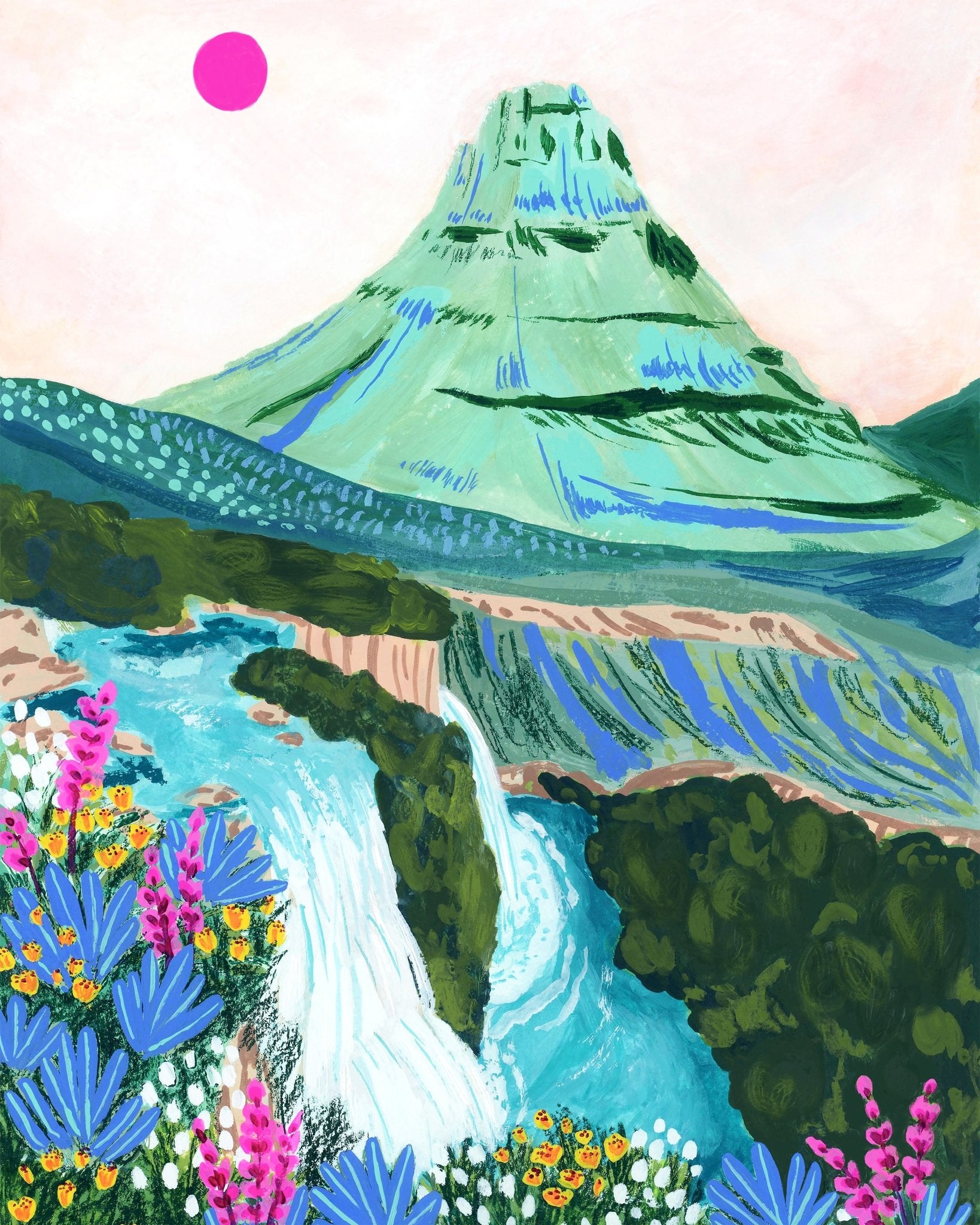 Mountain Waterfall Bloom