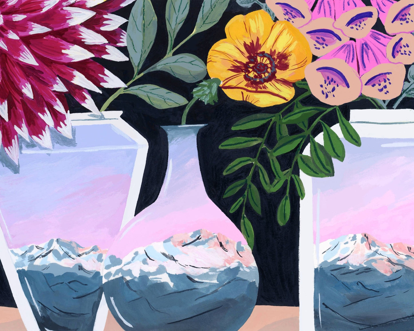 Floral Mountain Vases