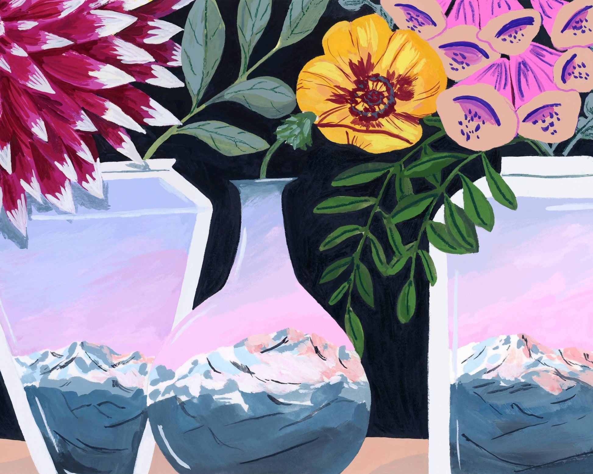 Floral Mountain Vases
