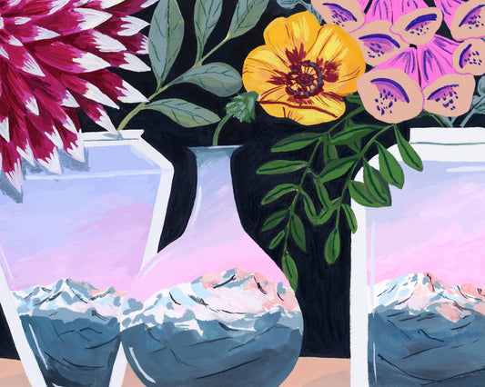 Floral Mountain Vases