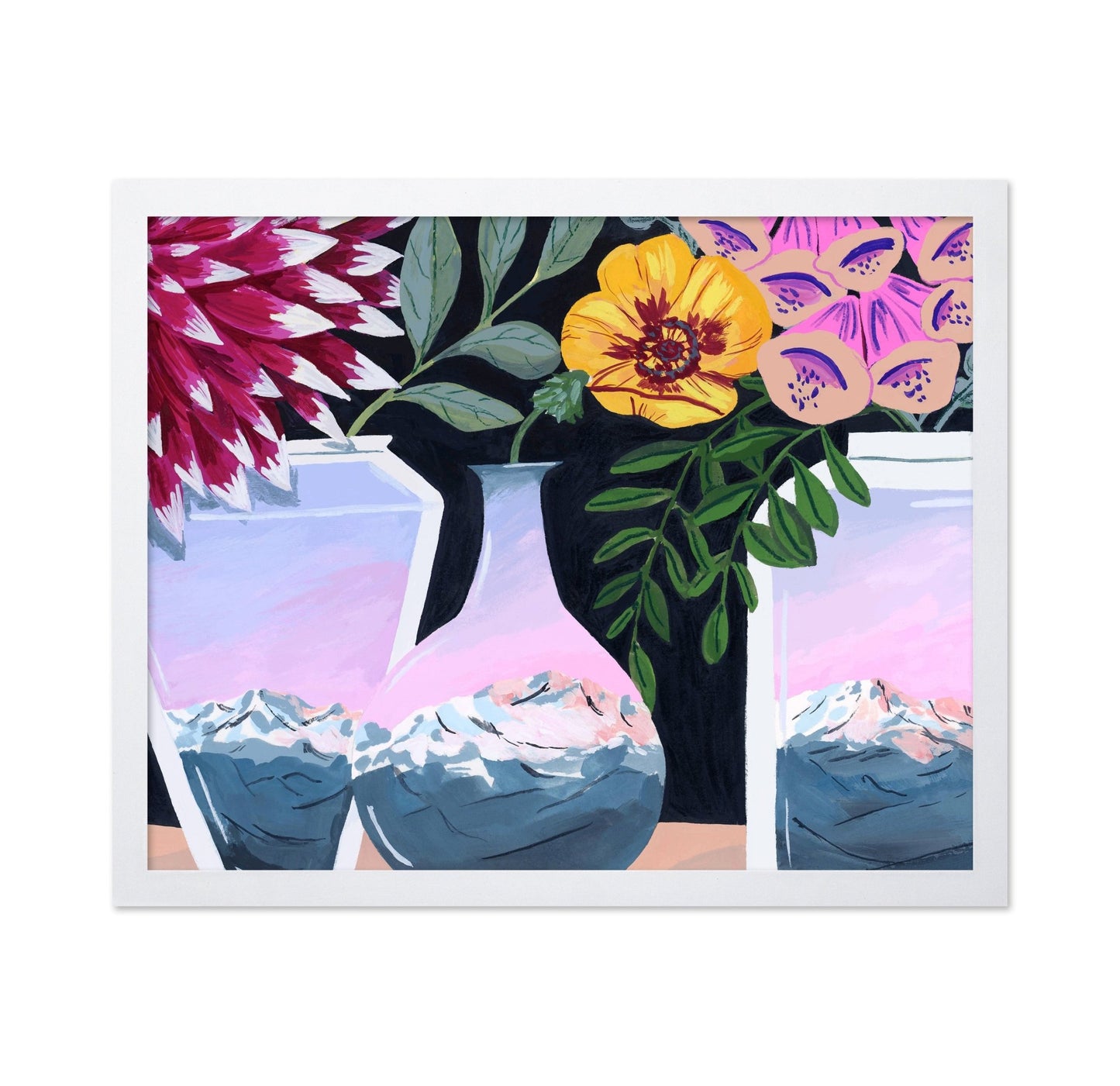 Floral Mountain Vases