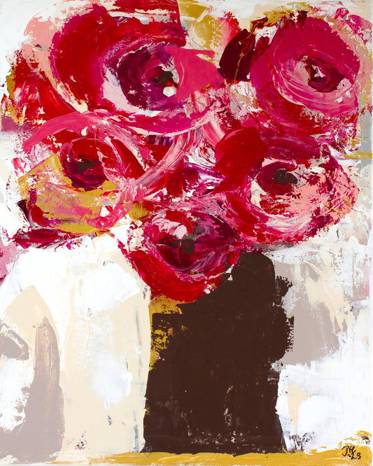 Red Floral Abstract