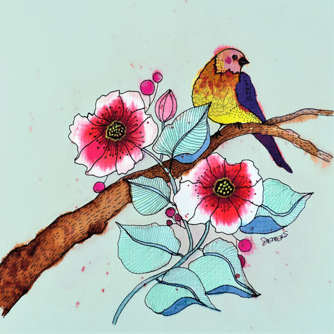 Colorful Bird On Branch