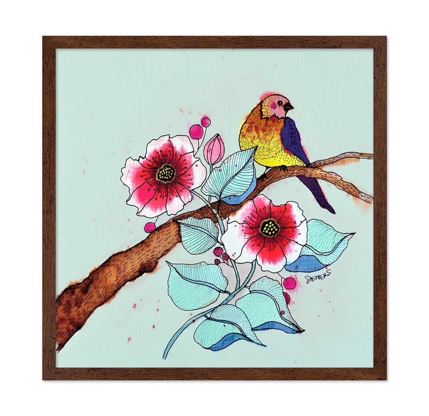 Colorful Bird On Branch