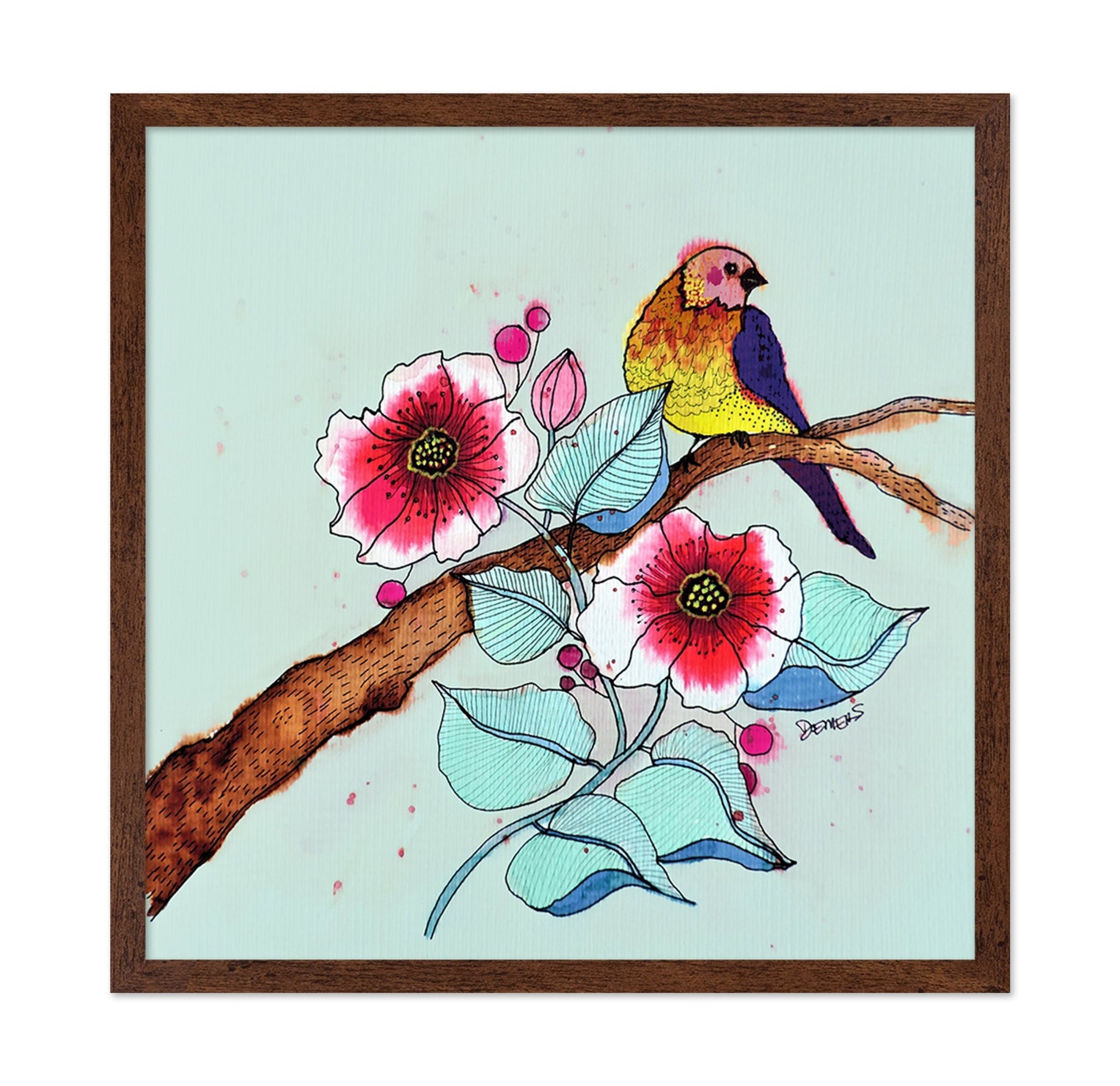Colorful Bird On Branch