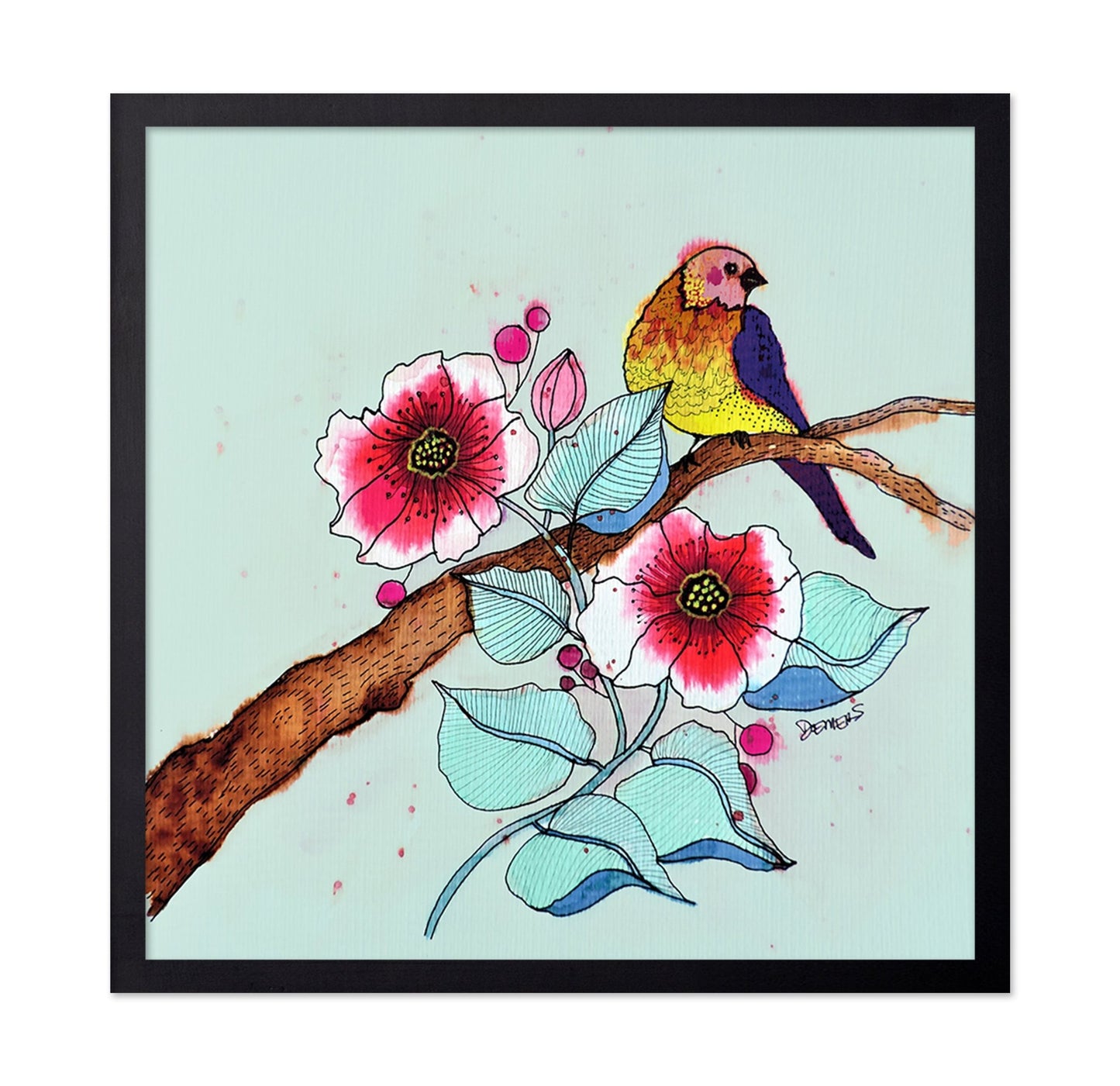 Colorful Bird On Branch