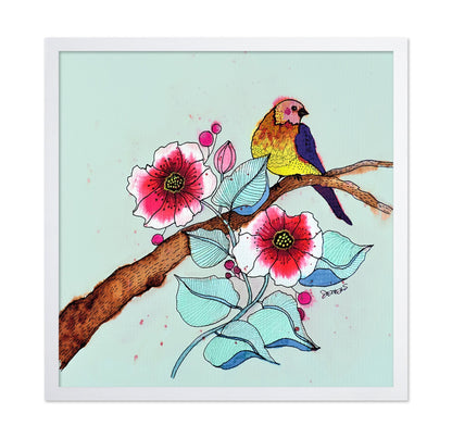Colorful Bird On Branch