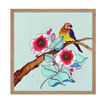 Colorful Bird On Branch