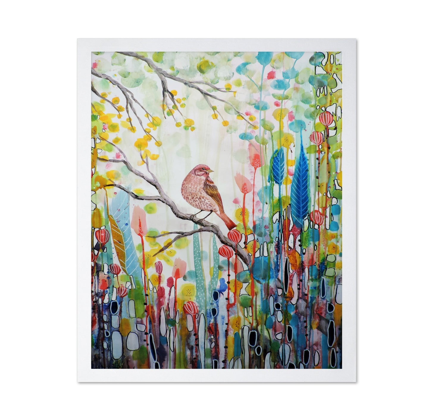 Bird On Colorful Branch