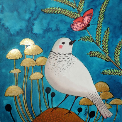White Bird And Butterfly No1