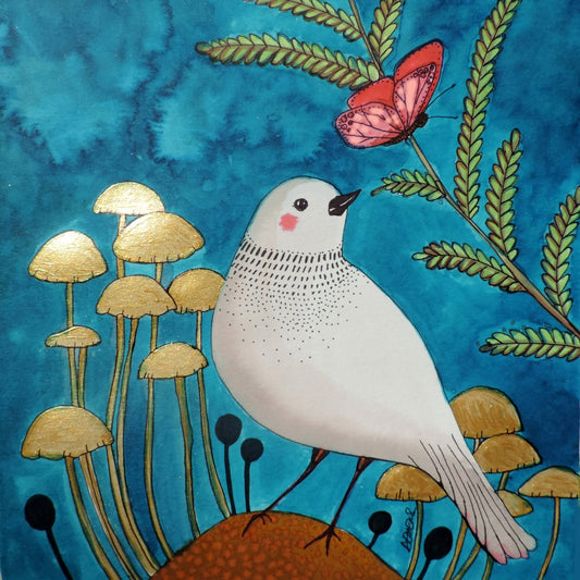 White Bird And Butterfly No1