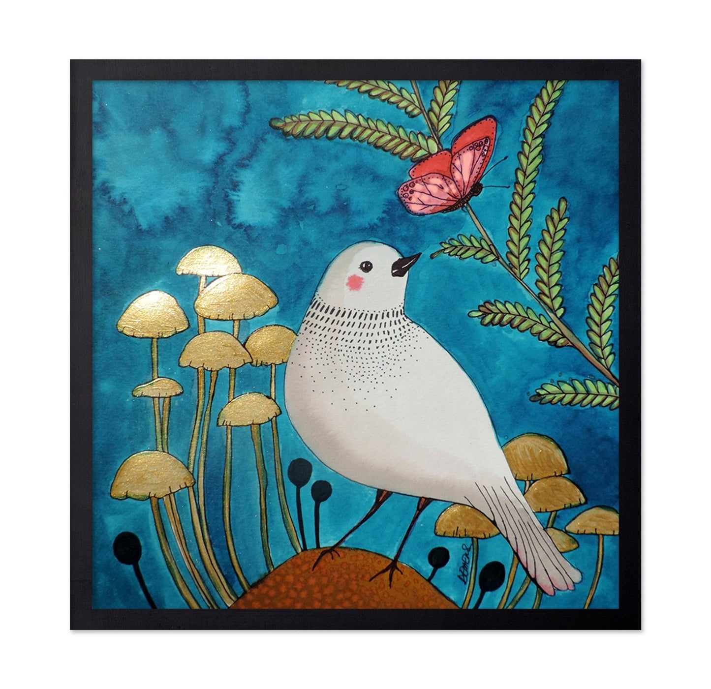 White Bird And Butterfly No1