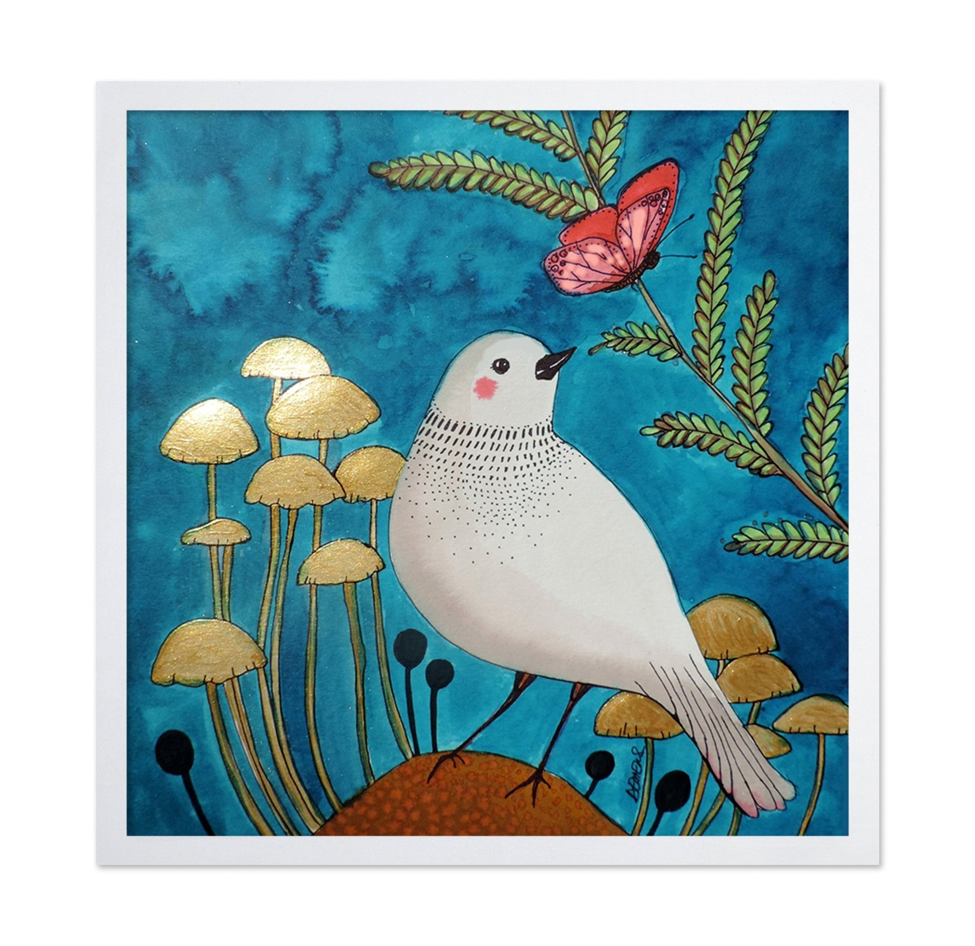 White Bird And Butterfly No1