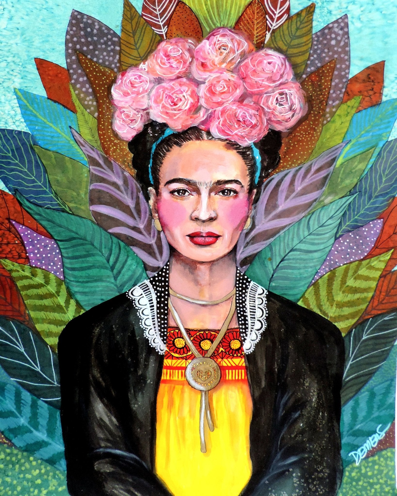 Floral Frida Portrait No2