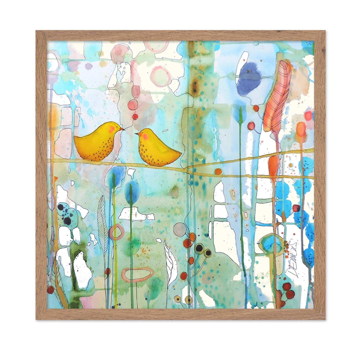 Yellow Birds On Wire