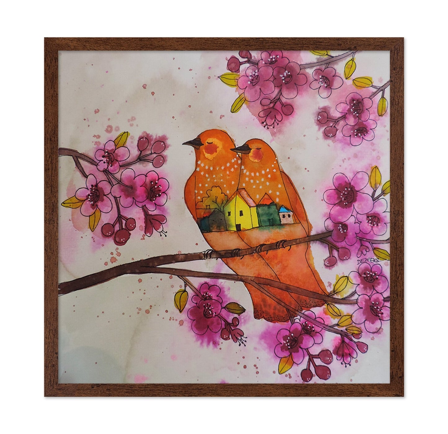 Orange Birds Blossom
