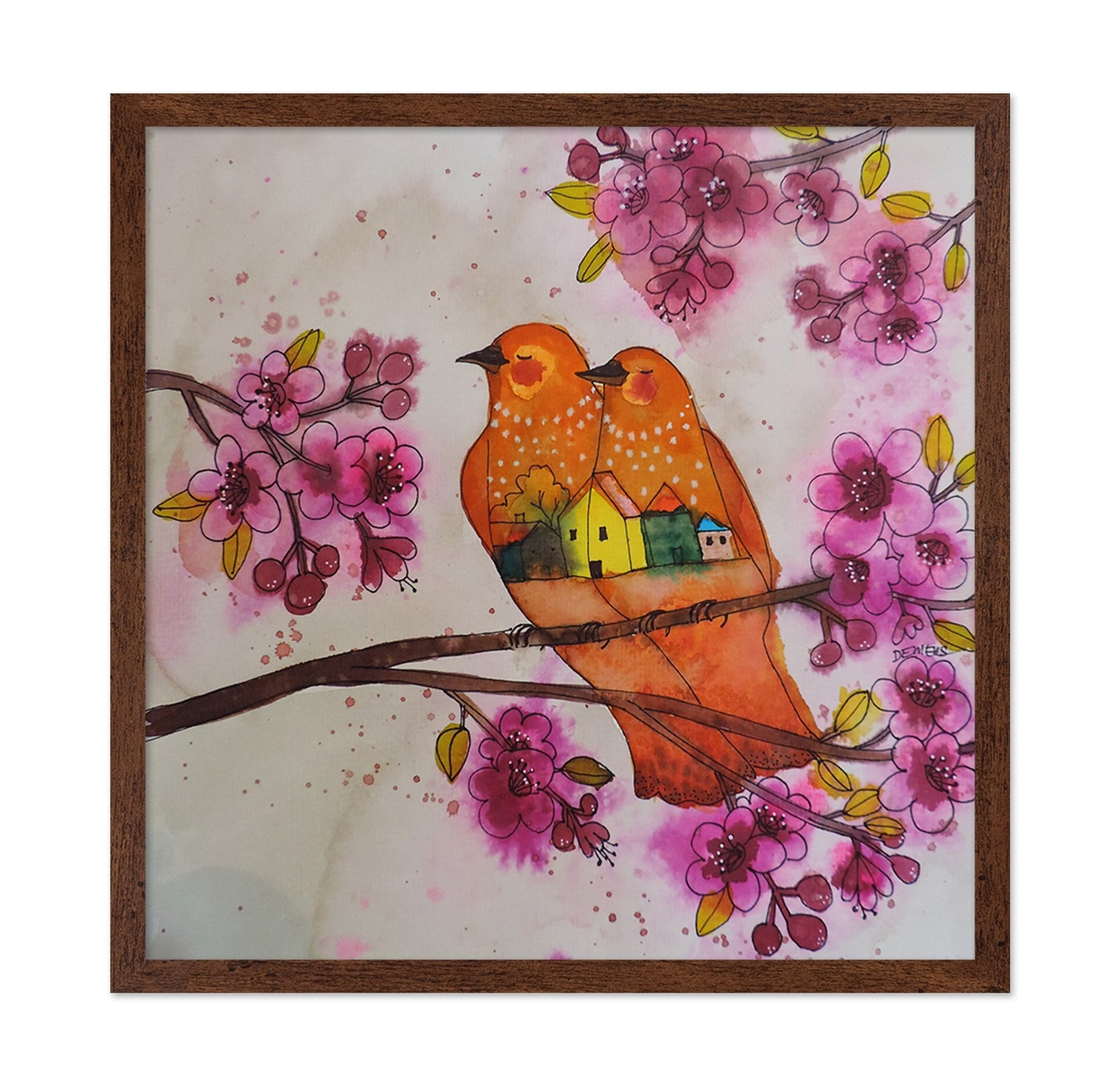 Orange Birds Blossom