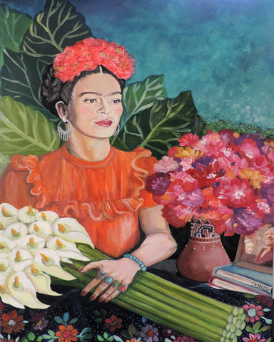 Frida With Calla Flowers