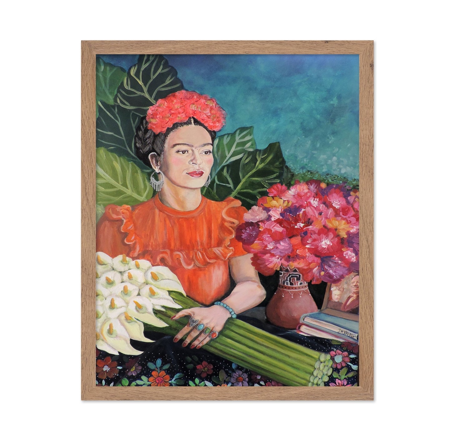 Frida With Calla Flowers