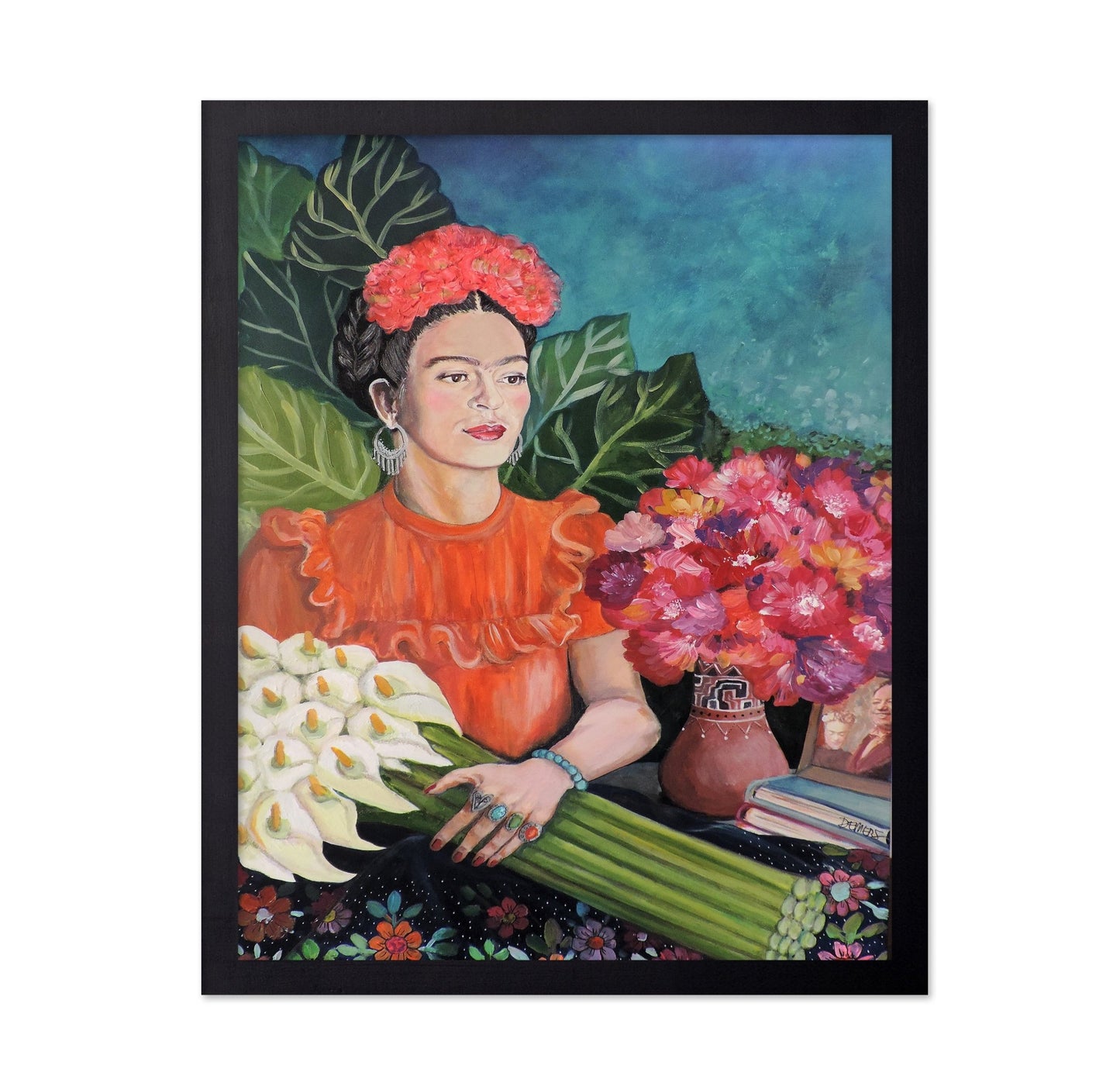 Frida With Calla Flowers