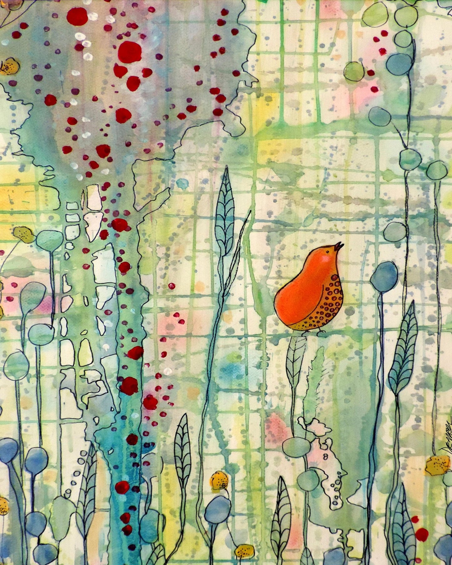Orange Bird Grid