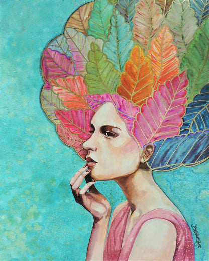 Leaf Hair Woman Portrait