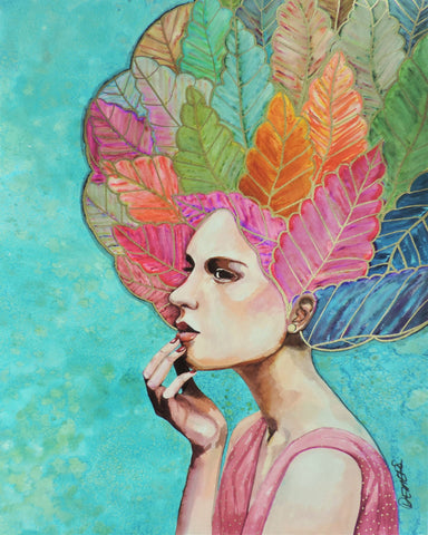 Leaf Hair Woman Portrait