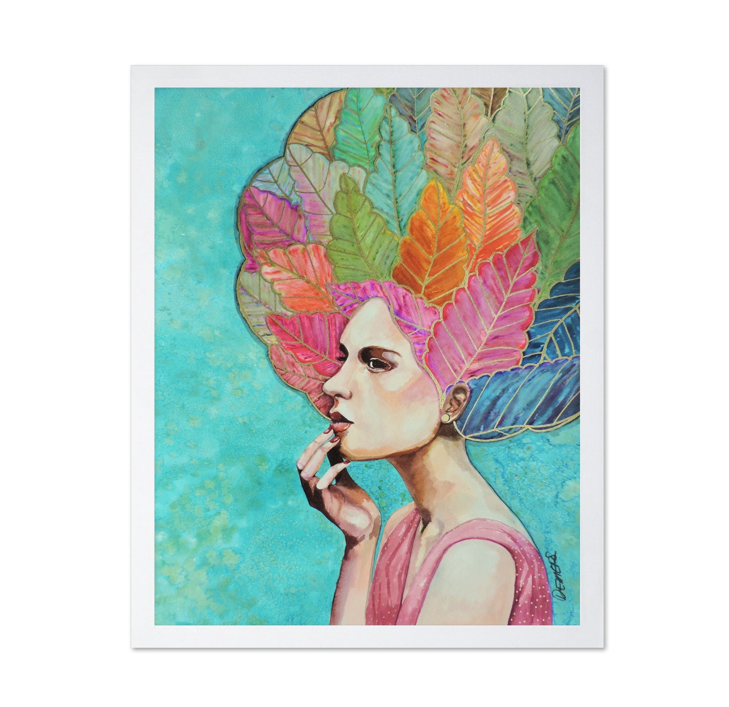 Leaf Hair Woman Portrait