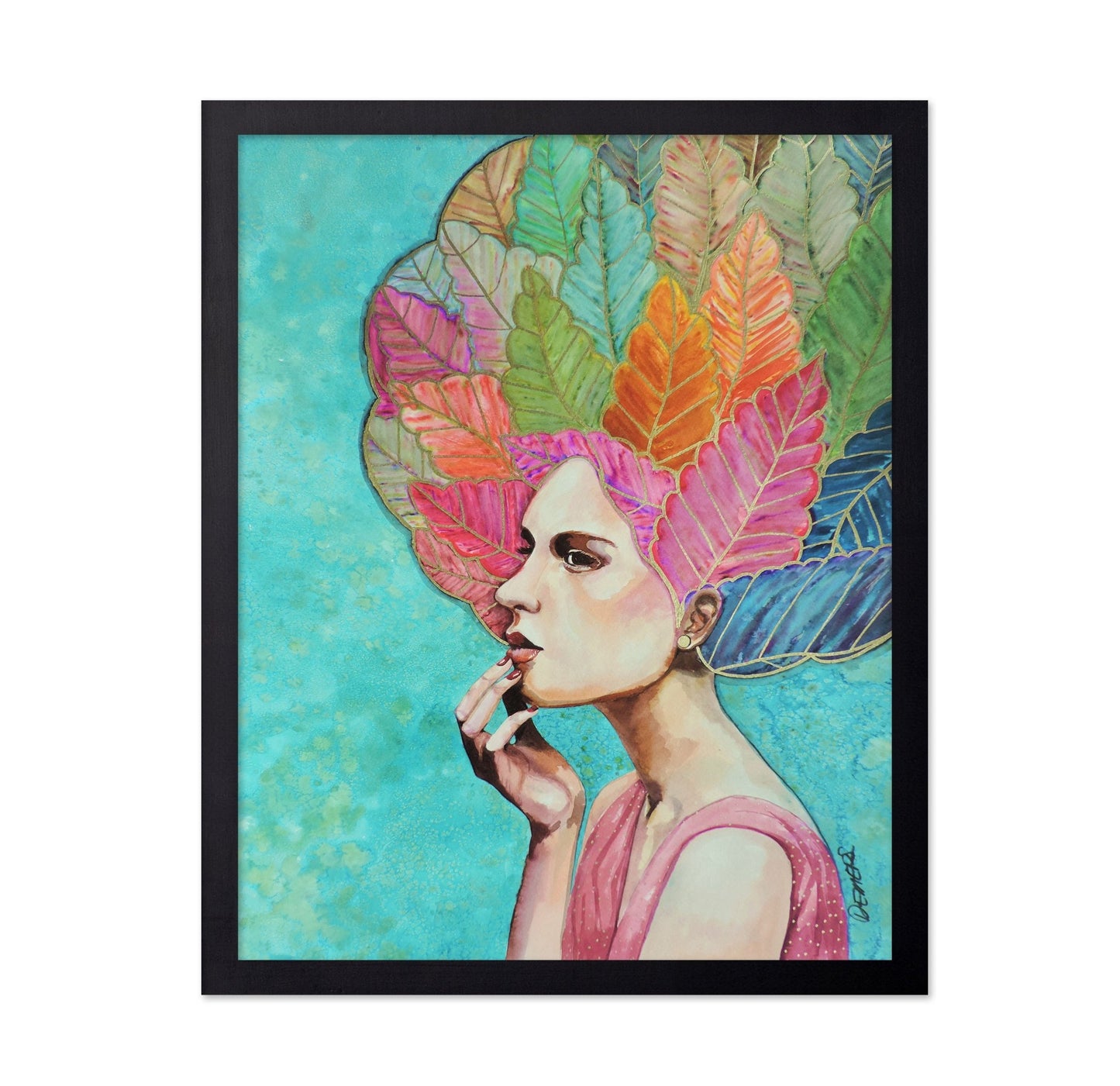 Leaf Hair Woman Portrait