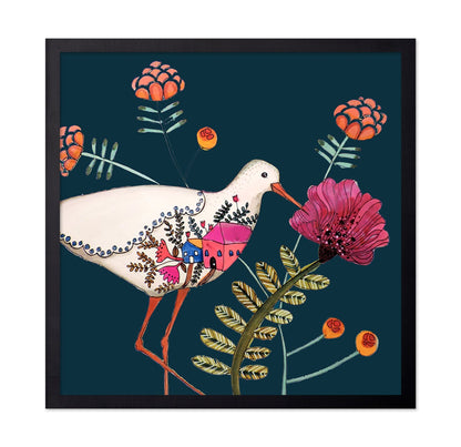 Bird With Tiny Village