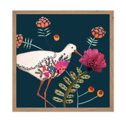Bird With Tiny Village