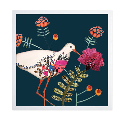 Bird With Tiny Village