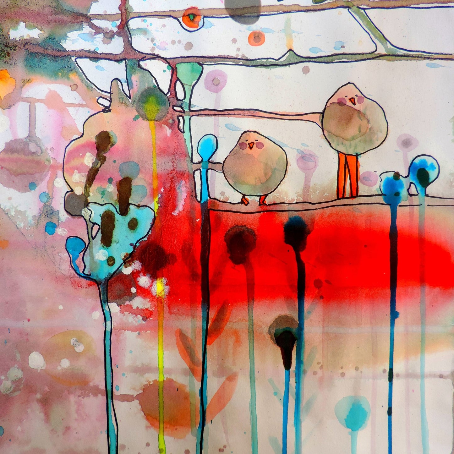 Tiny Birds On Wire