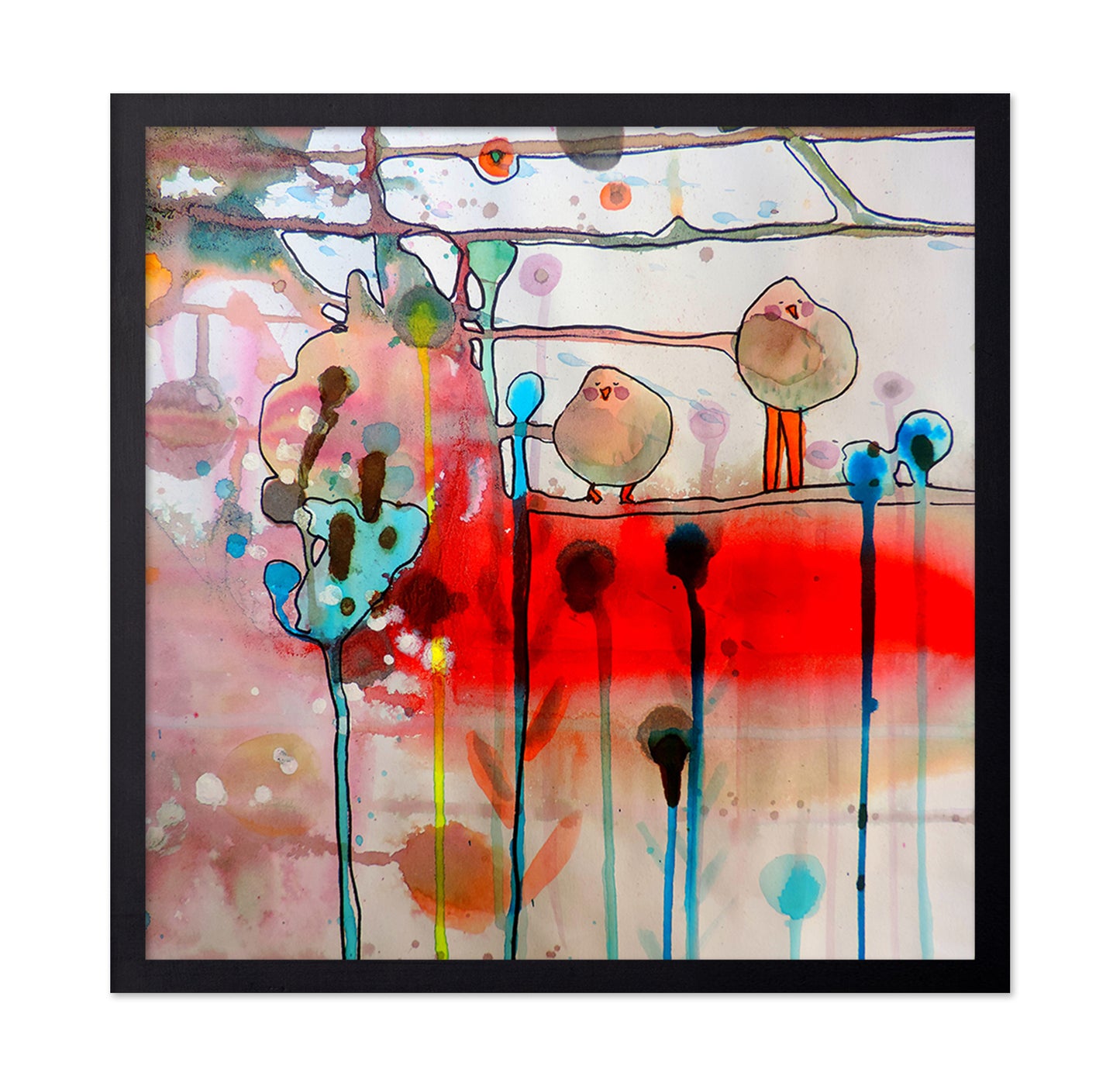 Tiny Birds On Wire