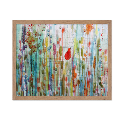 Red Bird Abstract Garden