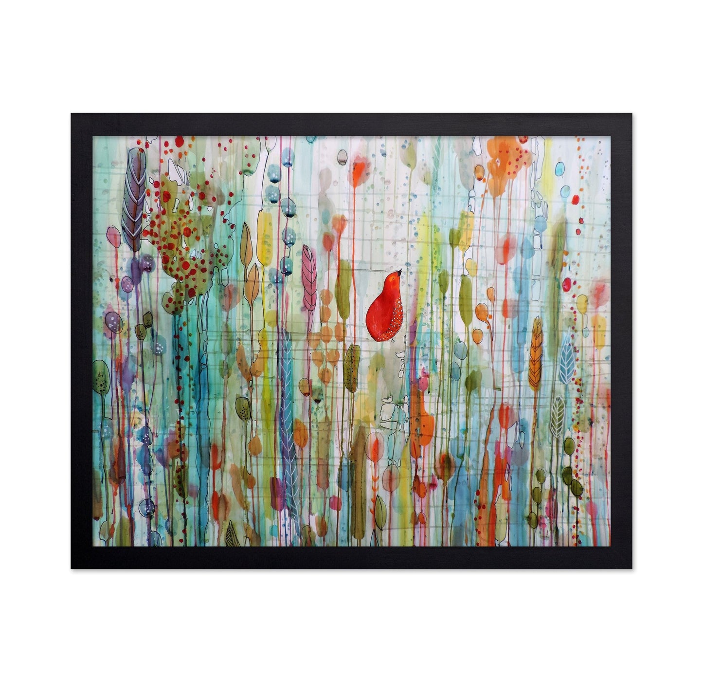 Red Bird Abstract Garden