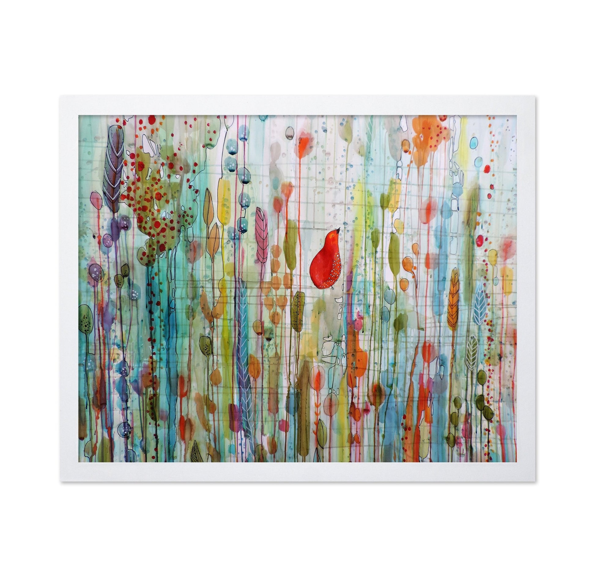Red Bird Abstract Garden