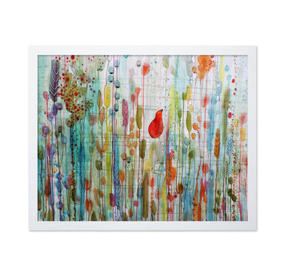 Red Bird Abstract Garden