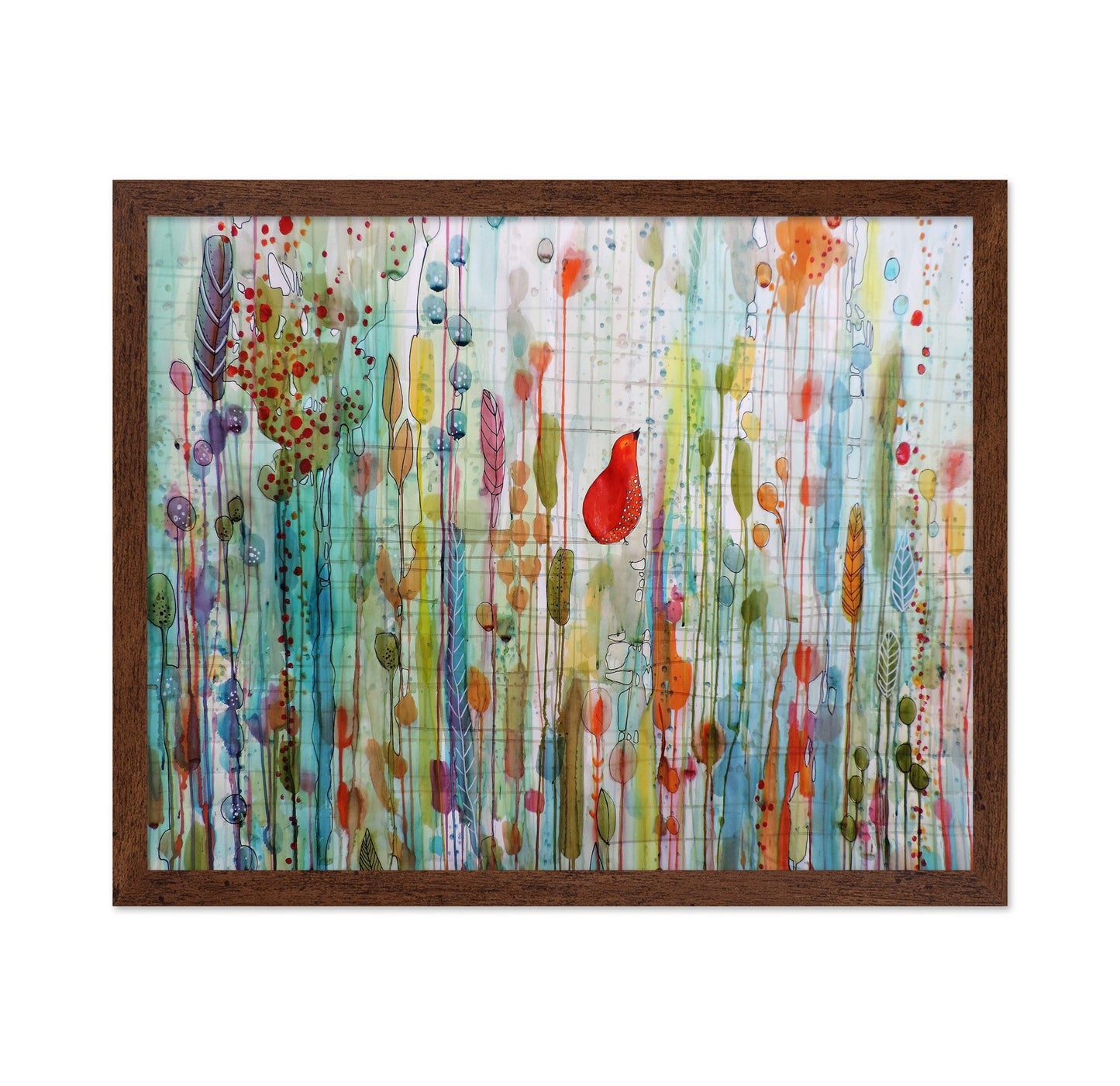 Red Bird Abstract Garden