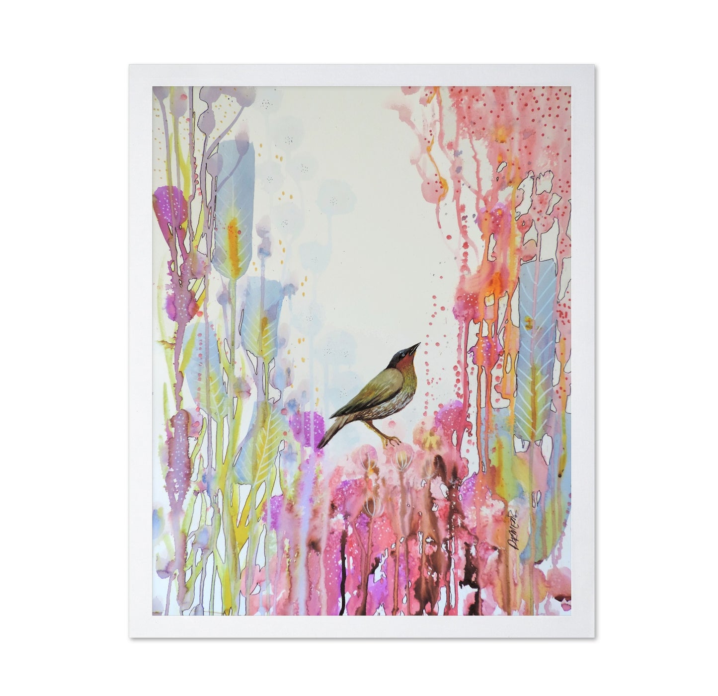 Bird In Pastel Garden
