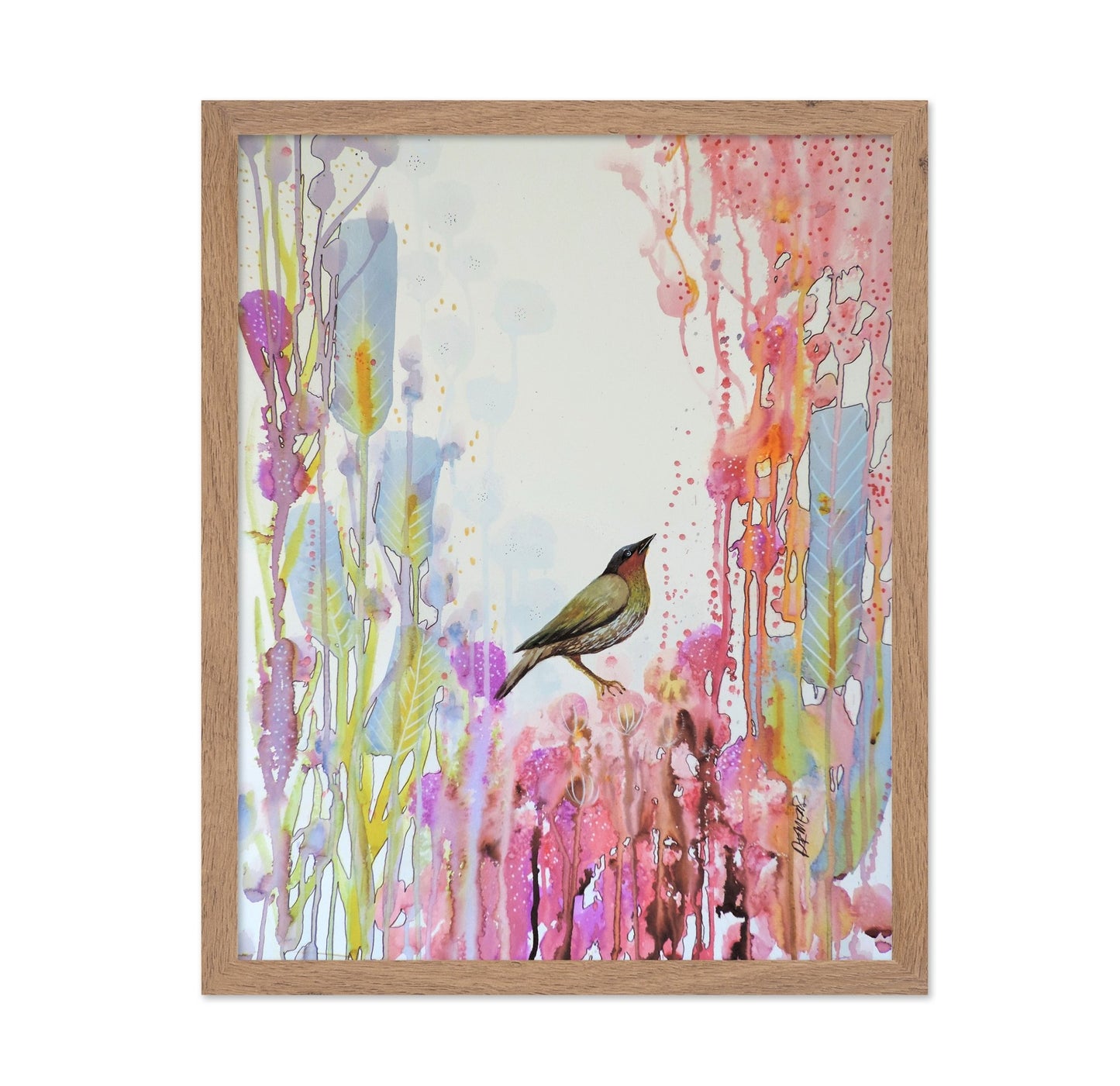 Bird In Pastel Garden