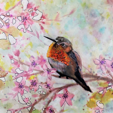 Cherry Blossom Hummingbird