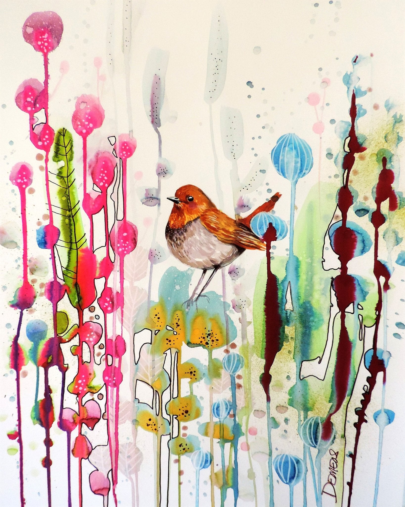 Robin In Color Garden