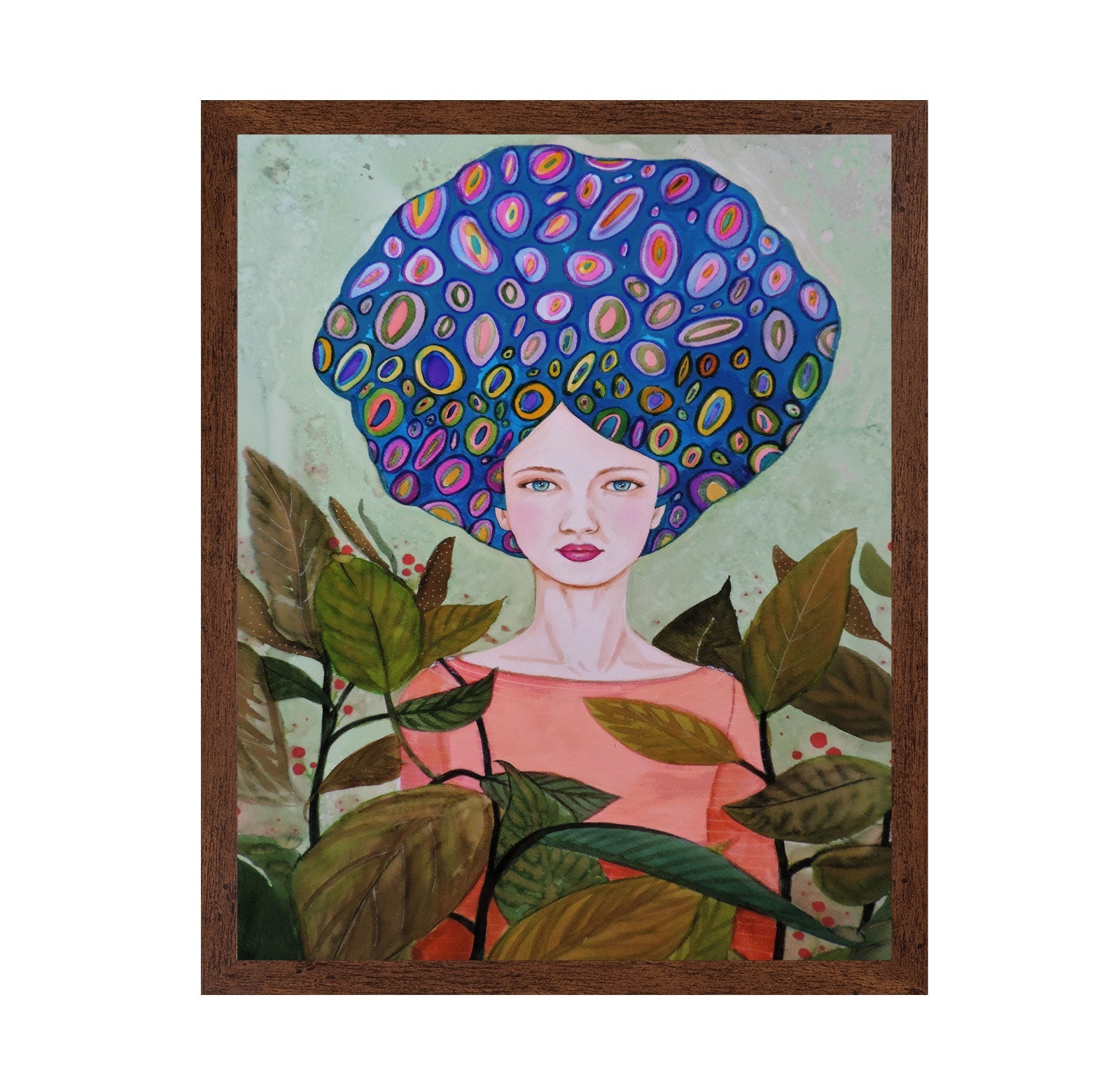 Blue Pattern Hair Portrait