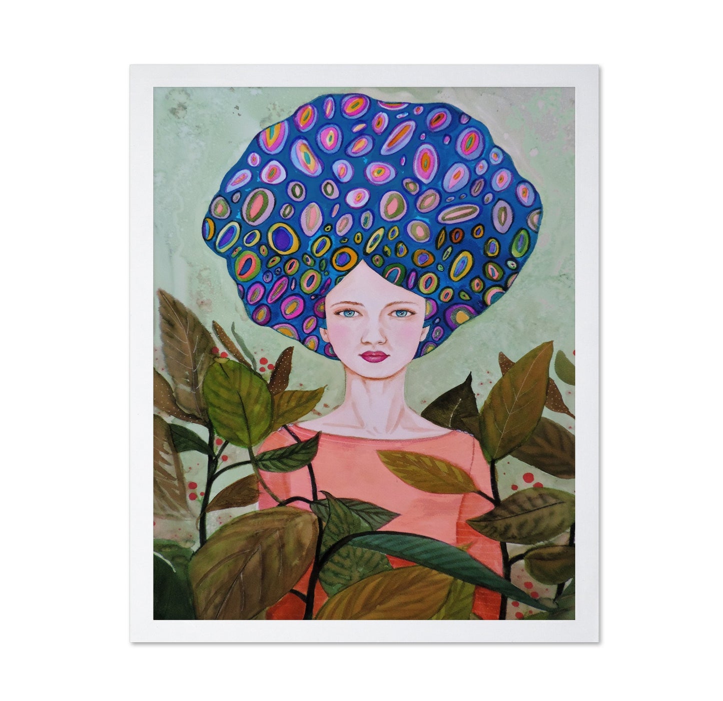 Blue Pattern Hair Portrait
