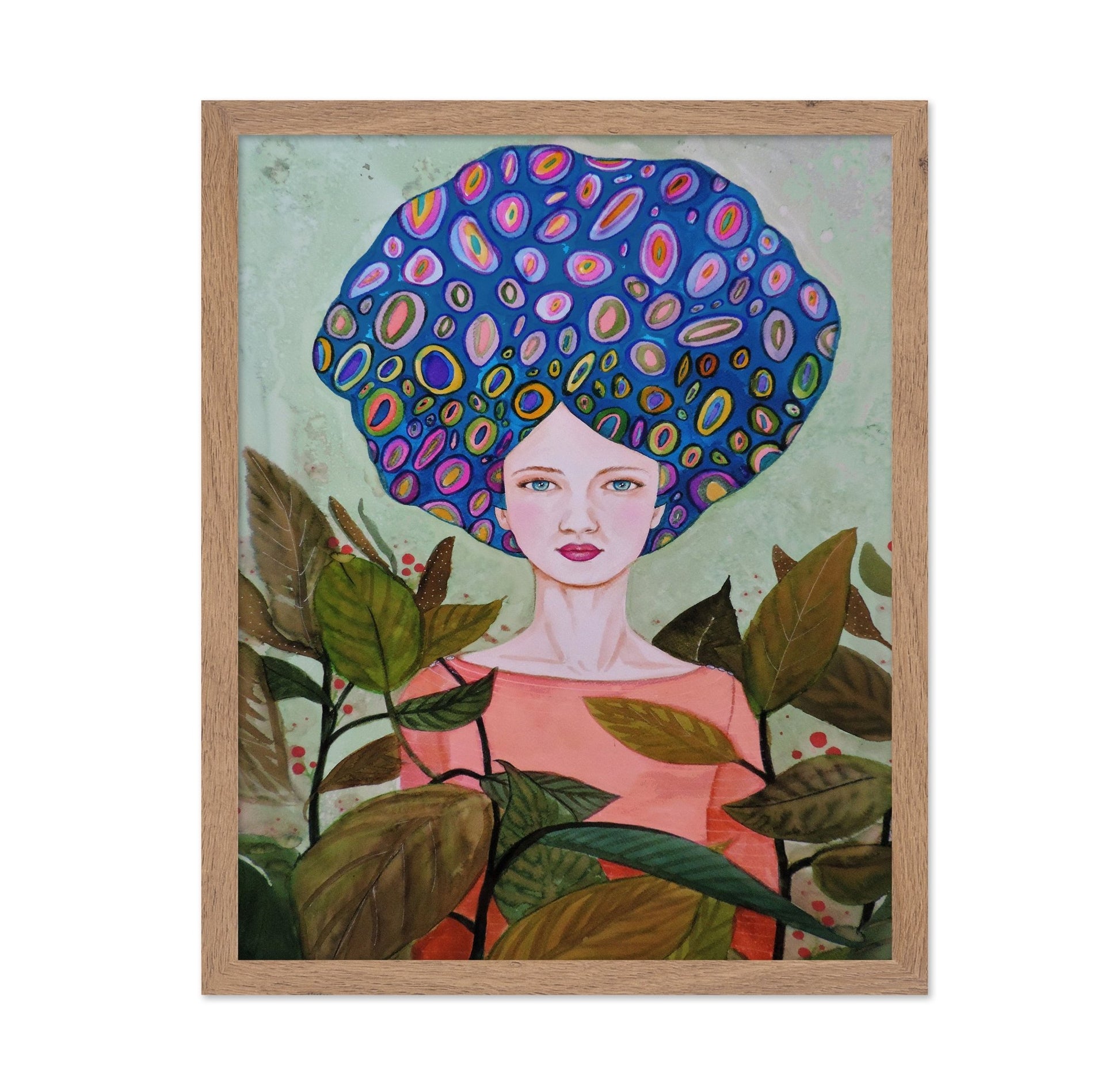 Blue Pattern Hair Portrait