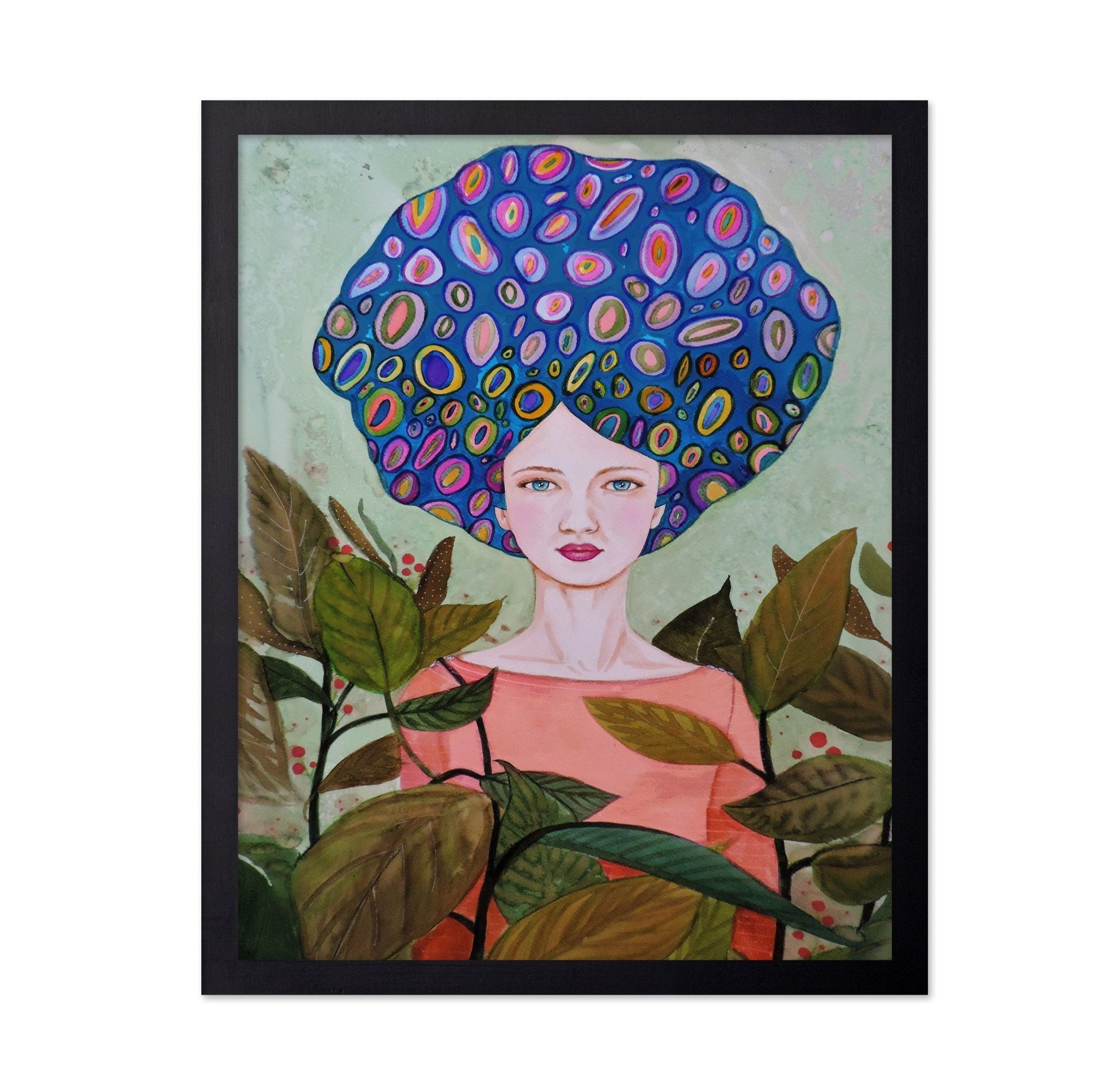 Blue Pattern Hair Portrait