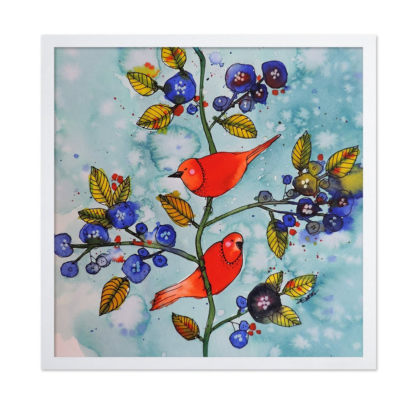 Red Birds With Berries
